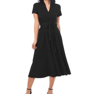 COTTON KNIT WRAP TOP AND FULL SKIRT